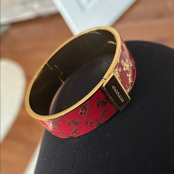 Authentic Signature Coach Hinged Bangle/Bracelet Red - Picture 12 of 12